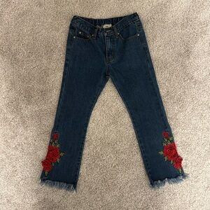 Rose Embroidered Jeans